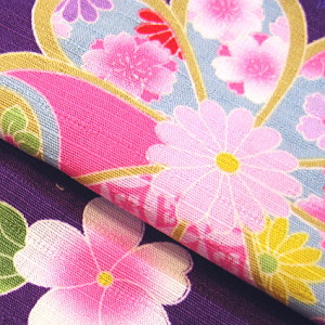 義若オリジナル激安セール柄股引き 舞妓桜(紫)